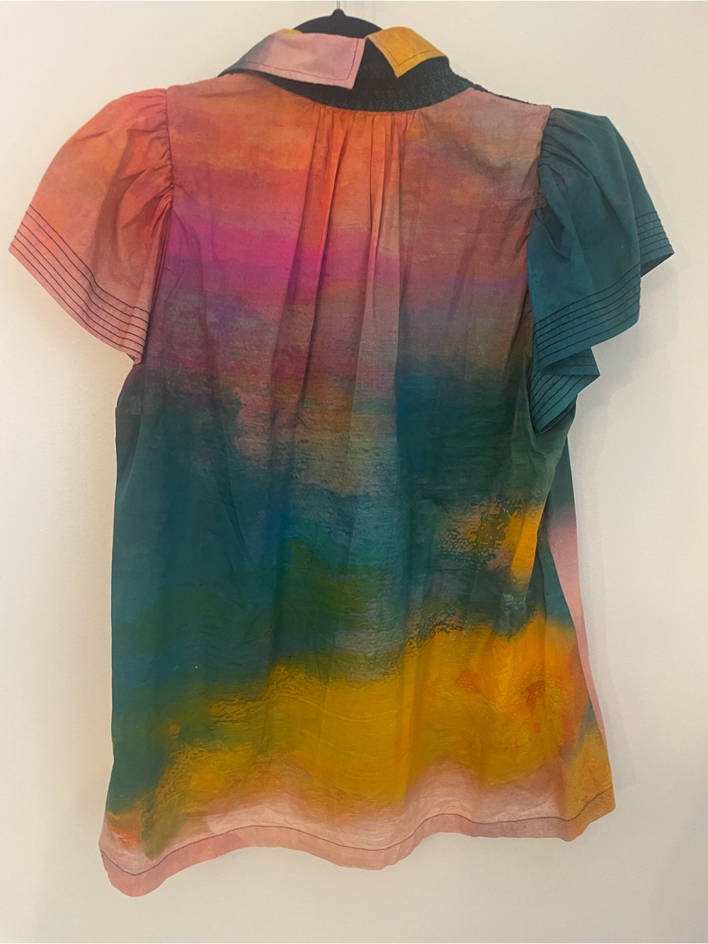 Tracy Reese Multicolor Tie-Dye Pintuck Blouse - Picture 3 of 4